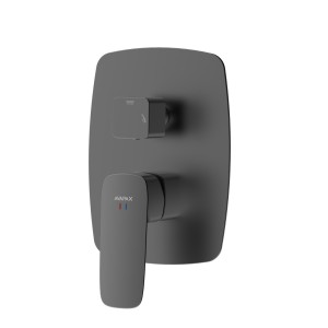 Bateria prysznicowo wannowa podtynkowa dwufunkcyjna Qanix Gun metal Avapax