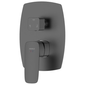 Bateria prysznicowo wannowa podtynkowa trzyfunkcyjna Qanix Gun metal Avapax