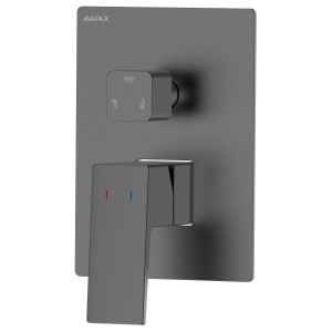Bateria prysznicowo wannowa podtynkowa trzyfunkcyjna Vellano Gun metal Avapax