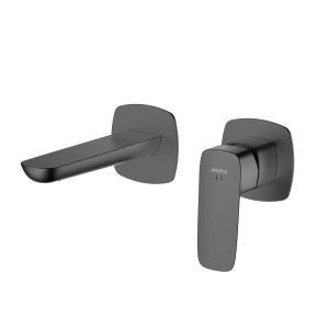 Bateria umywalkowa podtynkowa Qanix Gun metal Avapax