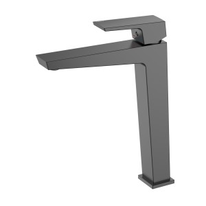Bateria umywalkowa stojąca wysoka - nablatowa Vellano Gun metal Avapax