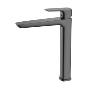 Bateria umywalkowa stojąca wysoka - nablatowa Qanix Gun metal Avapax