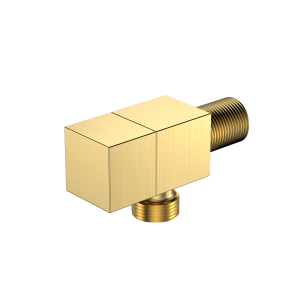 Zawór kątowy przyłączeniowy 1/2x3/8 mosiężny Cube Złoty szczotkowany Avapax