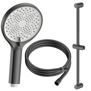 Zestaw prysznicowy  3-funkcyjny z drążkiem Ultimate Gun metal Avapax