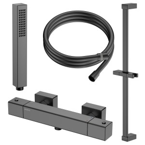 Zestaw prysznicowy natynkowy termostatyczny Thermo Gun metal Avapax