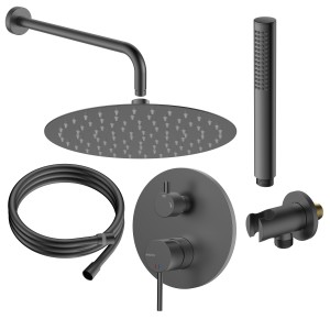 Zestaw prysznicowy podtynkowy dwufunkcyjny Ultimate Gun metal Avapax